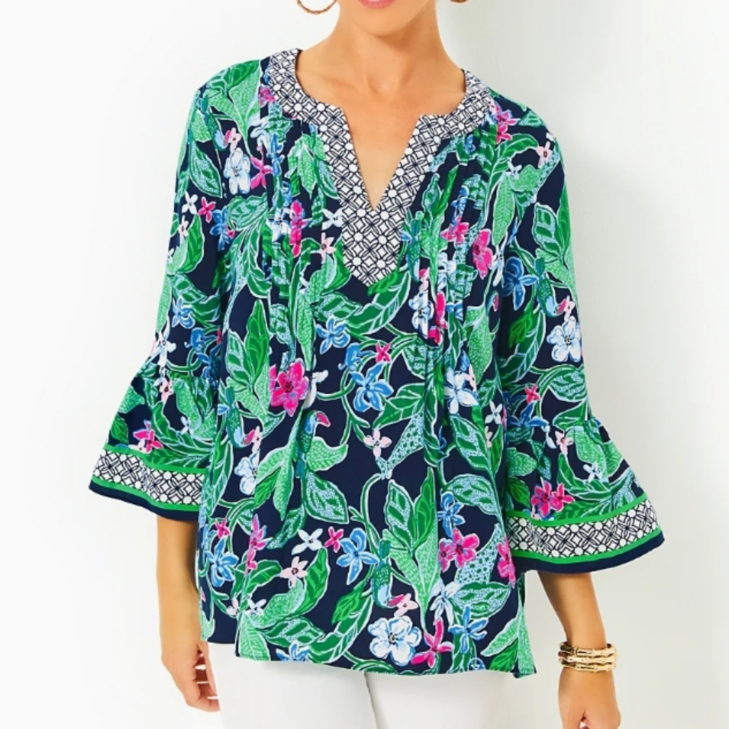 Lilly Pulitzer Ellalynn Tunic - Multi - Untamed Engineered Tunic Sz S